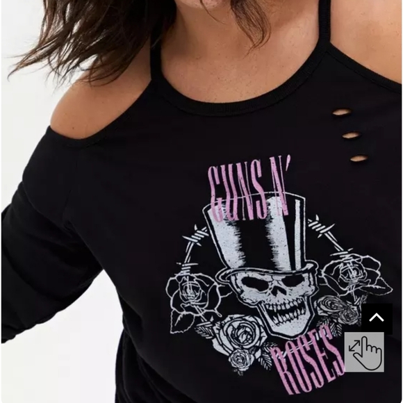 Women's Black Cold Shoulder Top - Picture 3 of 6